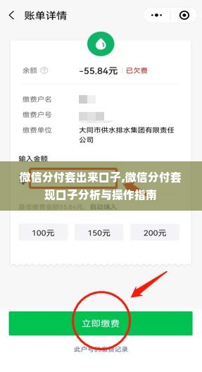 微信分付套出来口子,微信分付套现口子分析与操作指南