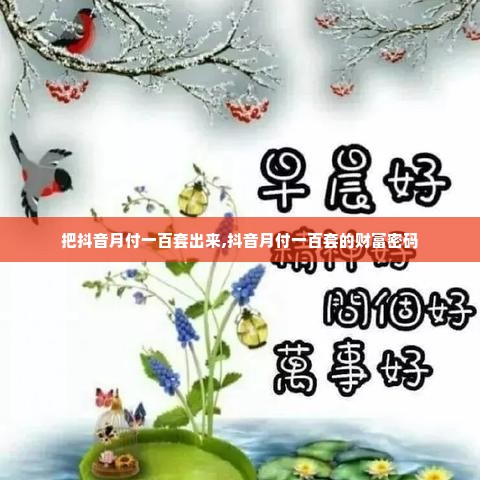 把抖音月付一百套出来,抖音月付一百套的财富密码