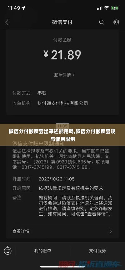 微信分付额度套出来还能用吗,微信分付额度套现与使用限制