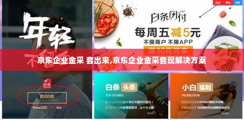 京东企业金采 套出来,京东企业金采套现解决方案