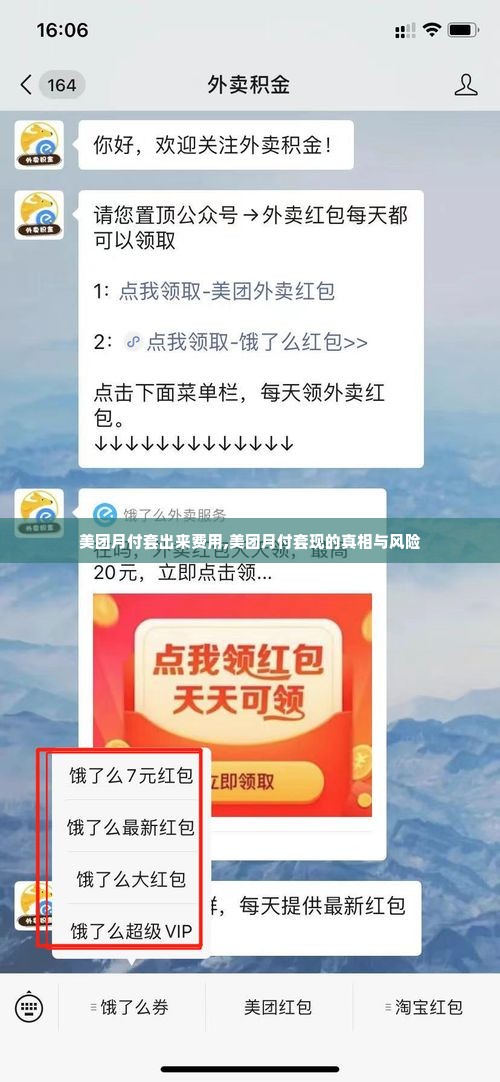 美团月付套出来费用,美团月付套现的真相与风险
