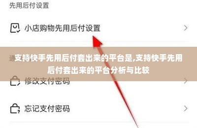 支持快手先用后付套出来的平台是,支持快手先用后付套出来的平台分析与比较
