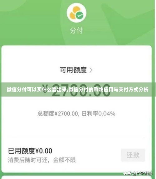 微信分付可以买什么套出来,微信分付的购物应用与支付方式分析