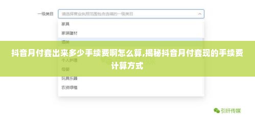 抖音月付套出来多少手续费啊怎么算,揭秘抖音月付套现的手续费计算方式