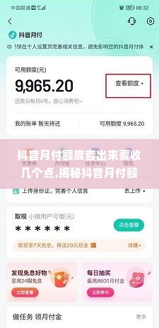 抖音月付额度套出来要收几个点,揭秘抖音月付额度套现的高额手续费