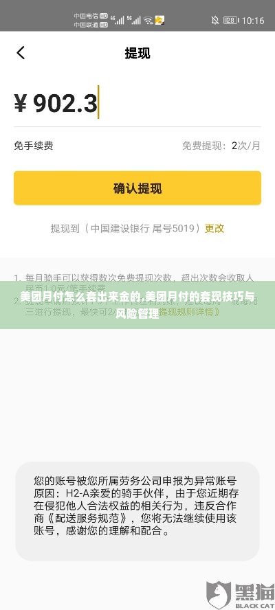 美团月付怎么套出来金的,美团月付的套现技巧与风险管理