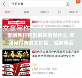 美团月付套出来秒回是什么,美团月付套出来秒回，解密背后的流程与风险管理