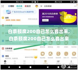 白条额度200自己怎么套出来,白条额度200自己怎么套出来