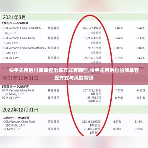快手先用后付简单套出来方式有哪些,快手先用后付的简单套现方式与风险管理