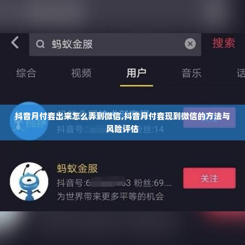 抖音月付套出来怎么弄到微信,抖音月付套现到微信的方法与风险评估