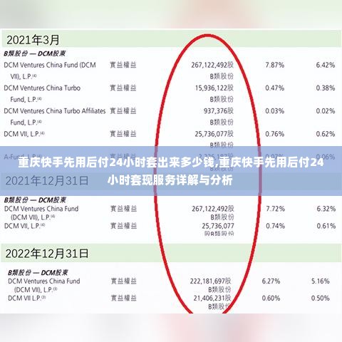 重庆快手先用后付24小时套出来多少钱,重庆快手先用后付24小时套现服务详解与分析