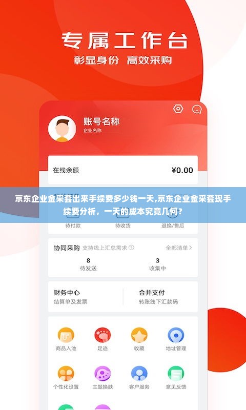 京东企业金采套出来手续费多少钱一天,京东企业金采套现手续费分析，一天的成本究竟几何？