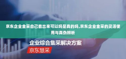 京东企业金采自己套出来可以吗是真的吗,京东企业金采的灵活使用与真伪辨析