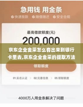 京东企业金采怎么套出来到银行卡里去,京东企业金采的提取方法及注意事项