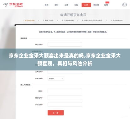京东企业金采大额套出来是真的吗,京东企业金采大额套现，真相与风险分析