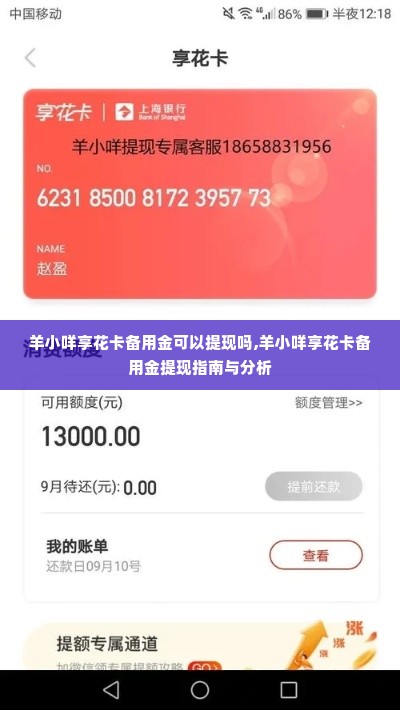 羊小咩享花卡备用金可以提现吗,羊小咩享花卡备用金提现指南与分析