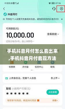 手机抖音月付怎么套出来,手机抖音月付套现方法与风险分析