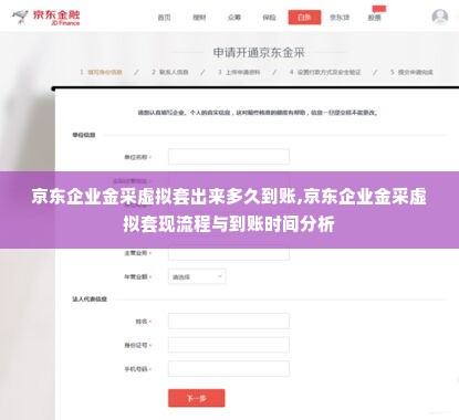 京东企业金采虚拟套出来多久到账,京东企业金采虚拟套现流程与到账时间分析