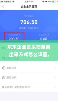 京东企业金采简单套出来方式怎么设置,京东企业金采简单套现设置指南