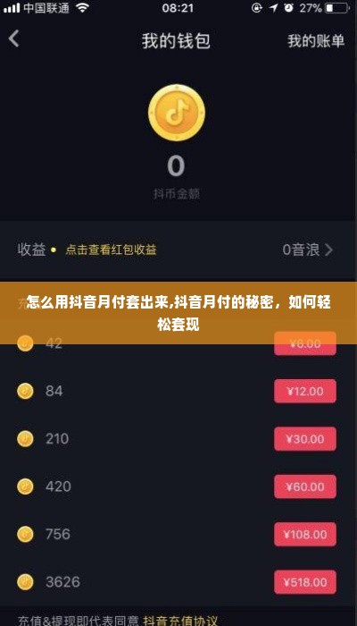 怎么用抖音月付套出来,抖音月付的秘密，如何轻松套现