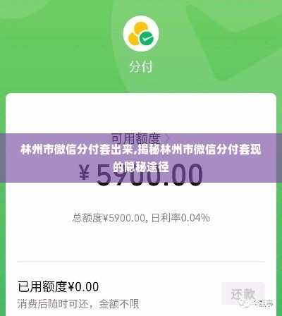 林州市微信分付套出来,揭秘林州市微信分付套现的隐秘途径