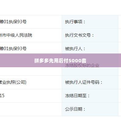 拼多多先用后付5000套出来多少,拼多多先用后付5000套的财务分析