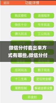 微信分付套出来方式有哪些,微信分付套现方式与风险管理