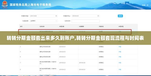 转转分期金额套出来多久到账户,转转分期金额套现流程与时间表