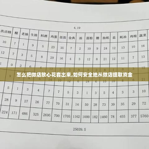 怎么把微店放心花套出来,如何安全地从微店提取资金