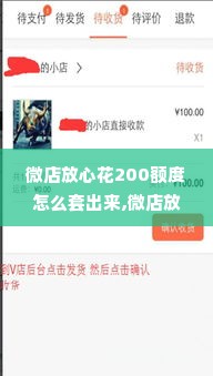 微店放心花200额度怎么套出来,微店放心花200额度套现指南
