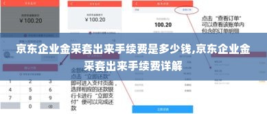 京东企业金采套出来手续费是多少钱,京东企业金采套出来手续费详解