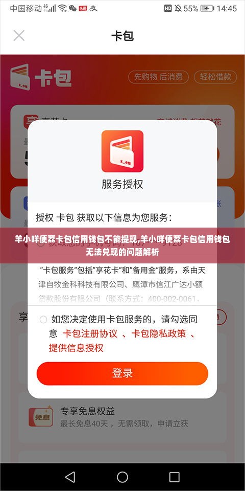羊小咩便荔卡包信用钱包不能提现,羊小咩便荔卡包信用钱包无法兑现的问题解析