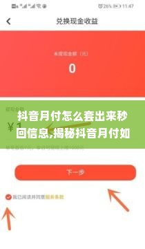 抖音月付怎么套出来秒回信息,揭秘抖音月付如何秒回提现，教你轻松套现技巧
