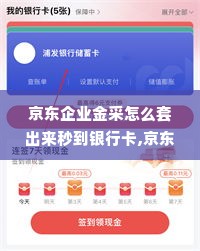 京东企业金采怎么套出来秒到银行卡,京东企业金采提现攻略，如何快速将资金秒到账银行卡
