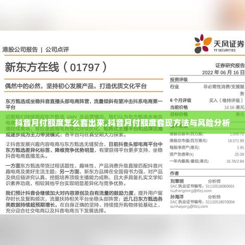 抖音月付额度怎么套出来,抖音月付额度套现方法与风险分析