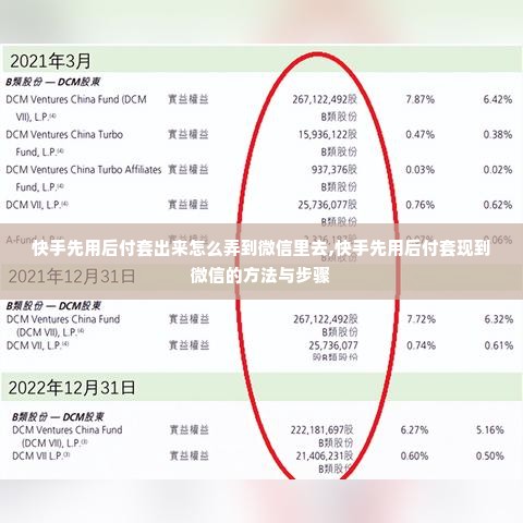 快手先用后付套出来怎么弄到微信里去,快手先用后付套现到微信的方法与步骤