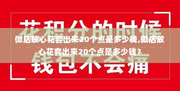 微店放心花套出来20个点是多少钱,微店放心花套出来20个点是多少钱？