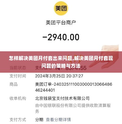 怎样解决美团月付套出来问题,解决美团月付套现问题的策略与方法