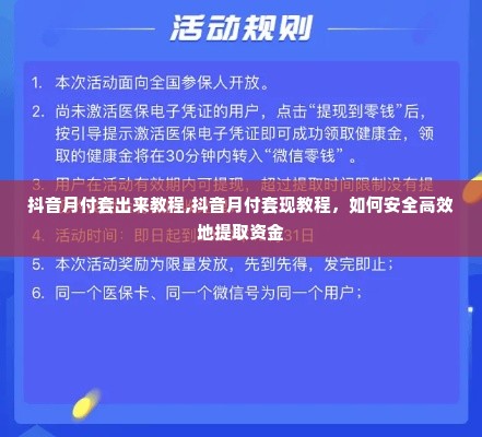 抖音月付套出来教程,抖音月付套现教程，如何安全高效地提取资金