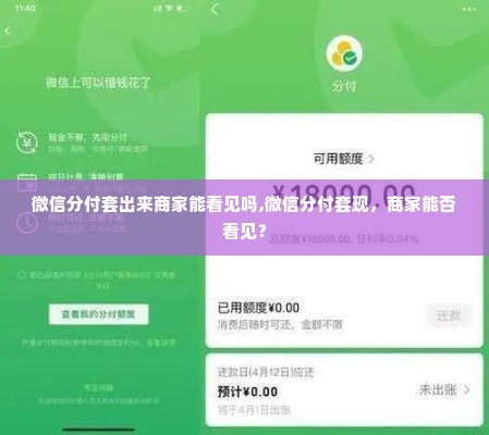 微信分付套出来商家能看见吗,微信分付套现，商家能否看见？