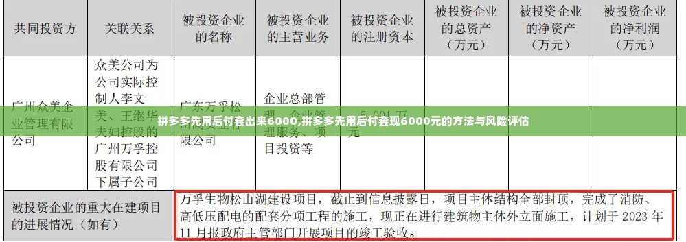 拼多多先用后付套出来6000,拼多多先用后付套现6000元的方法与风险评估