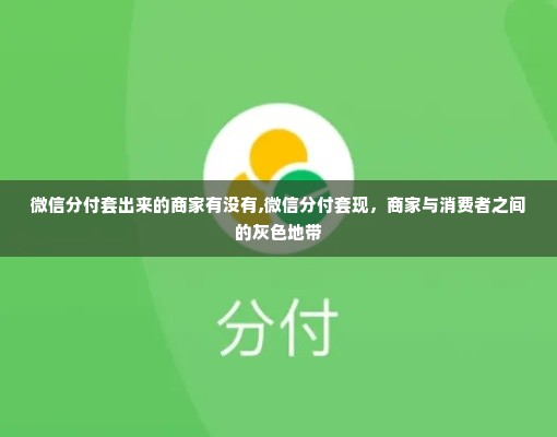 微信分付套出来的商家有没有,微信分付套现，商家与消费者之间的灰色地带