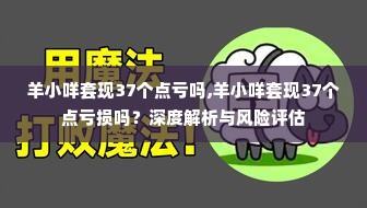 羊小咩套现37个点亏吗,羊小咩套现37个点亏损吗？深度解析与风险评估