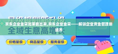 京东企业金采如果套出来,京东企业金采——解锁企业资金管理新境界