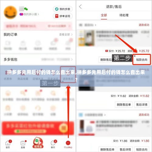 拼多多先用后付的钱怎么套出来,拼多多先用后付的钱怎么套出来？