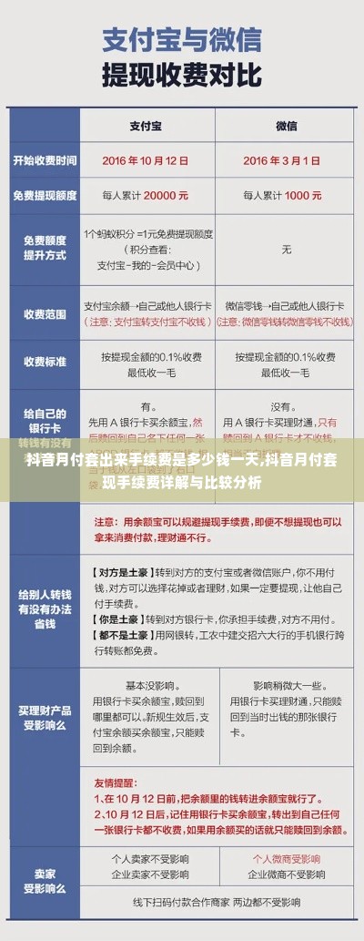 抖音月付套出来手续费是多少钱一天,抖音月付套现手续费详解与比较分析