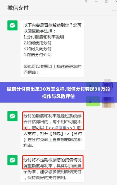 微信分付套出来30万怎么样,微信分付套现30万的操作与风险评估