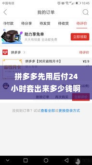 拼多多先用后付24小时套出来多少钱啊,拼多多先用后付24小时套现流程与风险分析