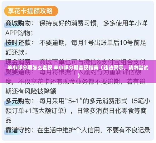 羊小咩分期怎么套现 羊小咩分期套现指南（违法警示，请勿尝试）