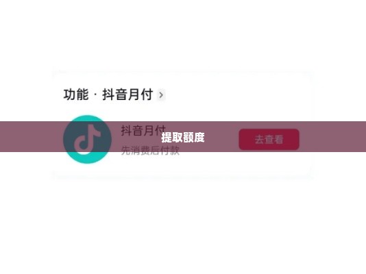 抖音月付有额度怎么取出来 掌握抖音月付有额度的提取技巧